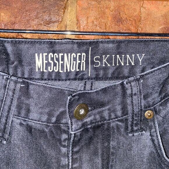 Freeworld Gray Black Denim Messenger Skinny Jeans Men's Size 31x30 - Picture 5 of 7